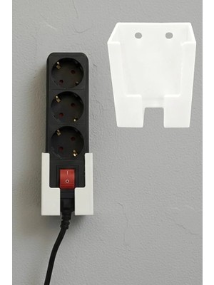 Usin Beyaz Grup Priz Duvar Montaj Kutusu Kablo Düzenleyici Tutucu Organizer Vidalamaya Uygun Yapışkanlı