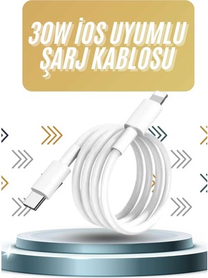 Melike Bakar Boutique Ios Tüm Serilerle Uyumlu 30W Hızlı Şarj Aleti 11 12 13 14/pro Max Mini Plus