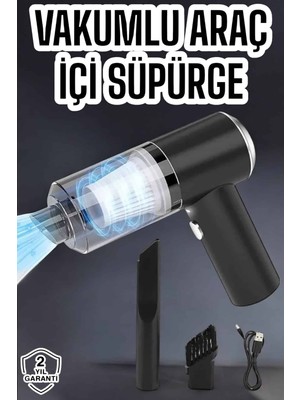 Melike Bakar Boutique Üflemeli Güçlü Vakumlu Ev Ofis Araç Süpürgesi El Süpürgesi Şarjlı