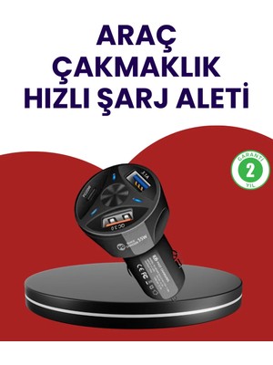 Melike Bakar Boutique 55W Pd ve Quick Charge 3.0 Destekli Polygold Araç Şarj Adaptörü