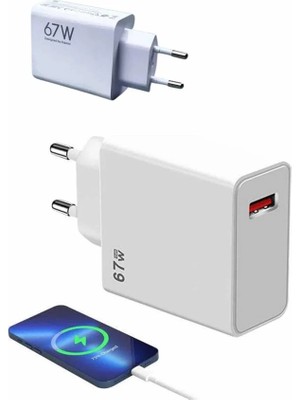 Melike Bakar Boutique 67W Hızlı Şarj Yüksek Voltaj Korumalı Type C Şarj Adaptörü