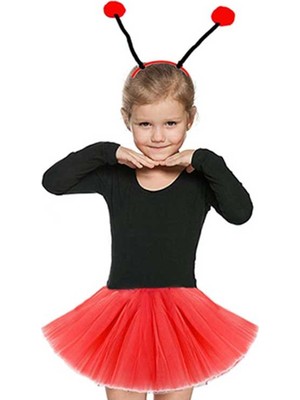 Aydogan's Gösteriler Için Kırmızı Uğur Böceği Tütü Etek ve Kırmızı Uğur Böceği Taç Seti