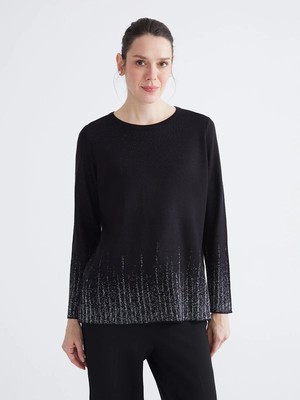 Lc Waikiki Yeni Sezon Bisiklet Yaka Desenli Kadın Triko Kazak