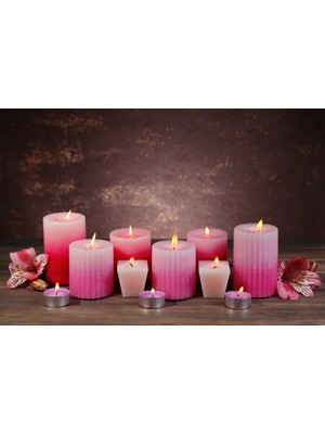 Aden Dijital Dekoratif Pembe Mumlar Kanvas Tablo