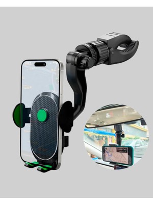 Melike Bakar Boutique Ayarlanabilir Kıskaçlı Dikiz Aynası Telefon Tutucu Tüm Telefonlarla Uyumlu