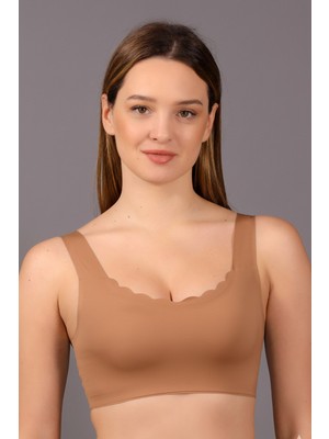 NEWBRA LINGERIE Kadın Desteksiz B Cup Balensiz Dikişsiz Lazer Çıkarılabilir Pedli Sütyen