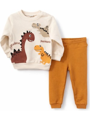Nikuby Dinozor Desenli Bebe Alt-Üst Takım