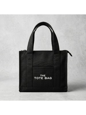 URZ Siyah Kanvas Yumuşak Kol Çantası The Tote Bag