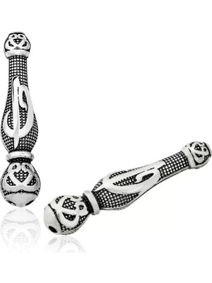 Skygo Gümüş Nokta Işlemeli Elif V Motifli Tesbih Imamesi