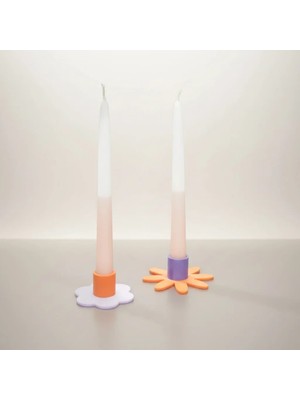 Bohem Kutusu Çiçek Şeklinde 2'li Şamdan Seti