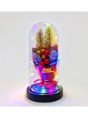 Skygo Yılbaşı Temalı Işıklı Dekoratif Cam Fanus