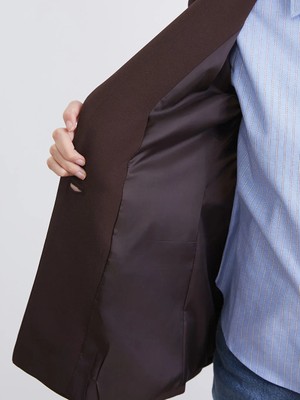 LC Waikiki Kahverengi Krep Kadın Blazer Ceket