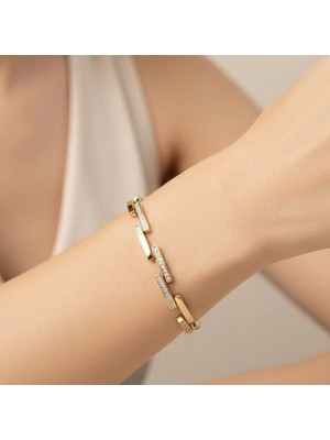 Stil Incisi/xupıng Jewelry Çubuk Zirkon Taşlı Bileklik