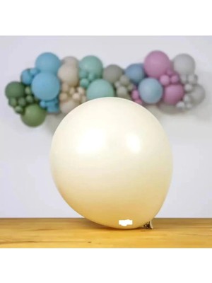 İrem Parti Dükkanı Retro Balon White Sand (Deniz Kumu) 10 Adet 12 Inç 30 cm
