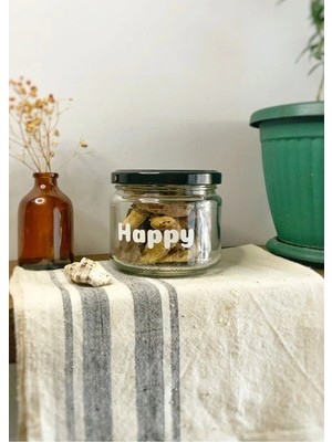 Atölye Merdiven Happy Dekoratif Cam Kavanoz 300 ml