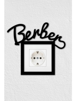 To Design Lab Berber Temalı Dekoratif Duvar Priz Anahtar Çerçevesi Tablo