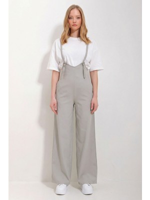 Bacc Taş Çift Cepli Askılı Likralı Salopet Tulum