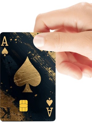 Huggy Craft Iskambil Maça Ası (Ace Of Spades) Dağınık Boyalı Parlak Kredi/banka Kart Kaplama Sticker