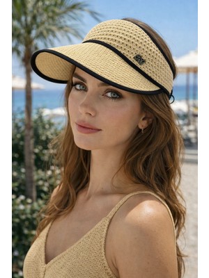 Aydın Şapkacınız Kadın Uv Korumalı Vizör Şapka – Ayarlanabilir Arkadan Bantlı Yazlık Güneş Şapkası