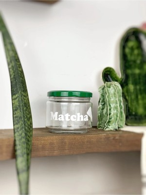 Atölye Merdiven Cam Matcha Kavanozu Dekoratif Baharat Erzak Kavanozu Kutusu Maça Çayı Için Çırpıcı Desenli 300ML