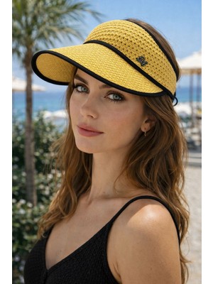 Aydın Şapkacınız Kadın Uv Korumalı Vizör Şapka – Ayarlanabilir Arkadan Bantlı Yazlık Güneş Şapkası