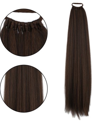 Kaia Life Lastik Tokalı At Kuyruğu Düz / Kahve Karamel