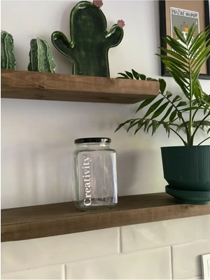 Atölye Merdiven Creativity Cam Dekoratif Erzak Kahve Kavanozu Çay Şeker Kavanozu  Kahve Köşesi  850Ml