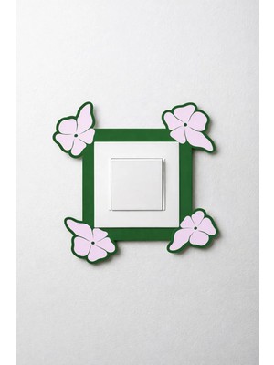 To Design Lab Çiçek Desenli Renkli Dekoratif Priz Anahtar Çerçevesi