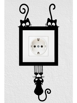 To Design Lab Kedi Temalı Dekoratif Priz Anahtar Çerçevesi