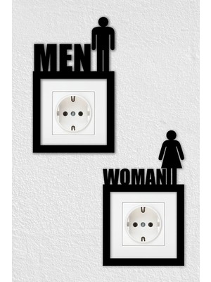 To Design Lab Wc Men-Woman Temalı Dekoratif Priz Anahtar Çerçevesi