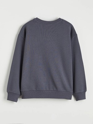 LC Waikiki Antrasit Hatsune Miku Baskılı Kız Çocuk Kalın Sweatshirt