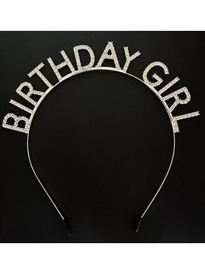 Skygo Gümüş Kristal Taşlı Birthday Girl Doğum Günü Tacı Ithal Ürün 17X16 cm