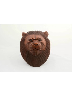 Skygo Maun Ağacı El Yapımı Dekoratif Aslan Büstü Dekoratif Hediyelik