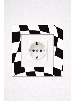 To Design Lab Dama Desenli Renkli Dekoratif Priz Anahtar Çerçevesi