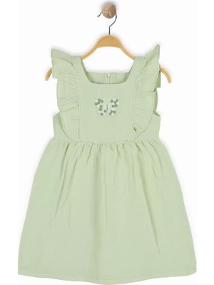 Alg KIZ ÇOCUK ELBİSE - KELEBEK İŞLEMELİ SIRTI FERMUARLI %100 PAMUK MÜSLİN KUMAŞ (Bir Beden Büyük Önerilir)