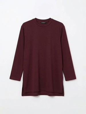 LC Waikiki Mürdüm Soft Touch Oversize Kadın Sweatshirt Tunik