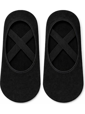 QUALITY WALKING Kadın Burunsuz Pilates Çorabı Kaydırmaz Taban Pamuklu Babet Çorap Yoga Spor Çorab