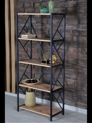 Feyza Design Çok Amaçlı 5 Raflı Duvar Rafı Kitaplık ve Saksılık