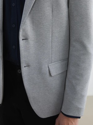 LC Waikiki Gri Dar Kalıp Erkek Blazer Ceket