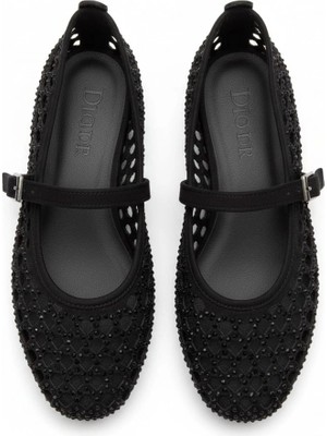 Efw Siyah Kadın Taşlı Babet