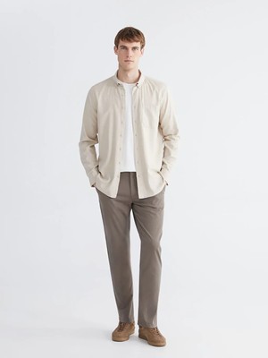 Lc Waikiki Bej Regular Fit Gabardin Erkek Gömlek