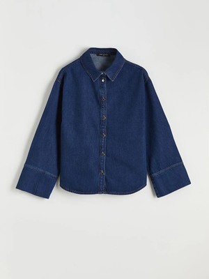 Lc Waikiki Indigo Kadın Jean Gömlek