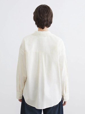 Lc Waikiki Sarı Çizgili Oversize Poplin Kadın Gömlek