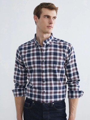 Lc Waikiki Bordo Regular Fit Ekose Erkek Gömlek