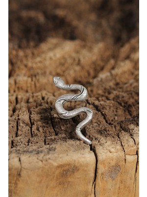Otantik Yılan Tasarımlı Ayarlamalı Kadın Yüzük