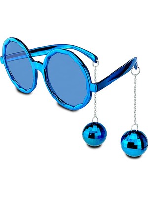 Mavi Disko Toplu Küpeli Parti Gözlüğü