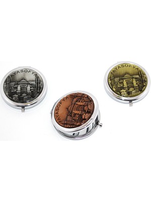 Metal Ayasofya Kabartmalı El Aynası