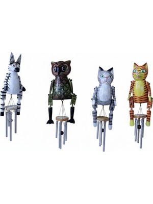 Ahşap Hayvan Figürlü Rüzgar Çanı Model 2