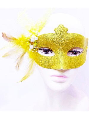 Altın Renk Simli Inci Maskesi