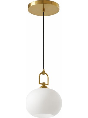 Orelia Sarkıt Avize – Modern Opal Cam Küre, Şık Minimal Tavan Aydınlatma (Ayarlanabilir Kablo)